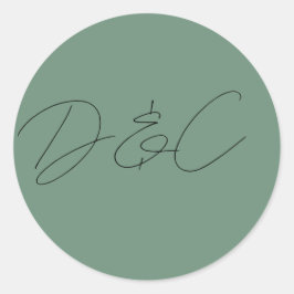 Casual chique handschrift stijl bruiloft ronde sticker