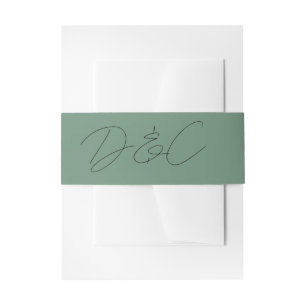 Casual chique handschrift stijl bruiloft uitnodigingen wikkel