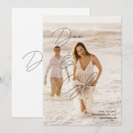 Casual chique handschrift stijl Sla de datum Kaart