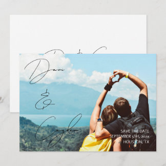 Casual chique handschrift stijl Sla de datum Kaart