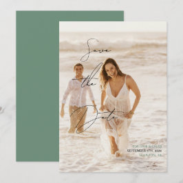 Casual chique handschriftstijl Sla de datum op Kaart