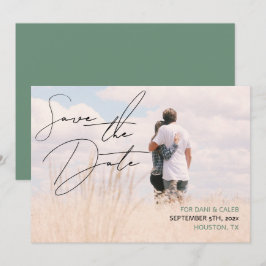 Casual chique handschriftstijl Sla de datum op Kaart