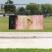 Casual Cream Black Abstract Overlay-fotobruiloft Spandoek (Insitu)