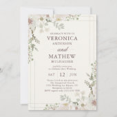 Casual Cream Spring Floral Wedding Invitations (Devant)