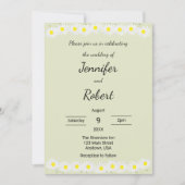 Casual Daisy Wedding Invitation Kaart (Voorkant)