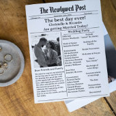 Casual de bruiloft van de manuscriptkrant sparen d kaart