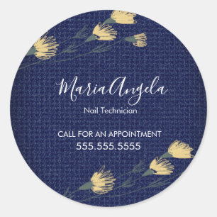 Casual Denim en Wilde Flowers Salon Beauty Ronde Sticker