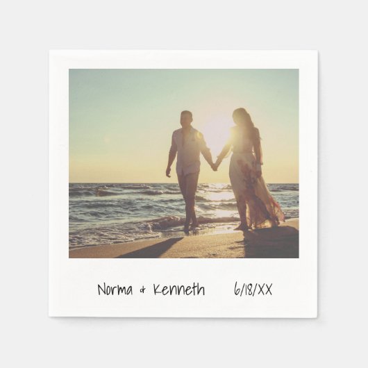 Casual directe fotobruiloft servet (Voorkant)