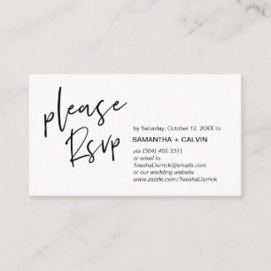 Casual elegantie bruiloft nodigt RSVP herinnering Informatiekaartje