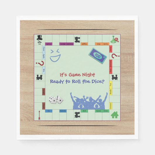 Casual en leuk bordspel Night Party servetten (Voorkant)