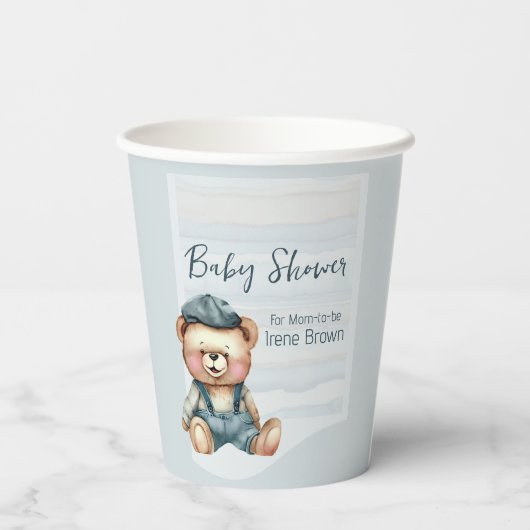 Casual Gezellig Baby shower Gepersonaliseerd Papieren Bekers (Achterkant)