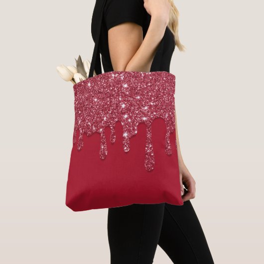 Casual Glam Red Glitter Drip Draagtas (Dichtbij)