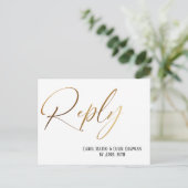 Casual Gold Handwriting RSVP Song Request Custom Briefkaart (Staand voorkant)
