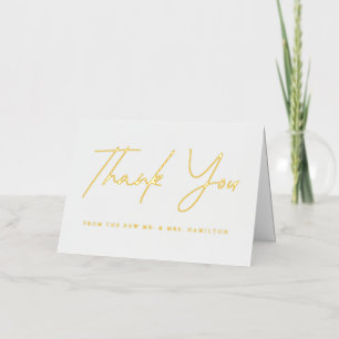 Casual Gold Script Weddenschap Hartelijk dank Folie Wenskaart