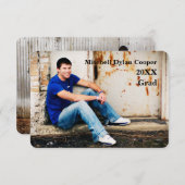 Casual Grunge - 3x5 Afstuderen Aankondiging (Voorkant / Achterkant)