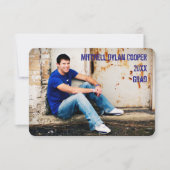 Casual Grunge - 3x5 Afstuderen Aankondiging (Voorkant)