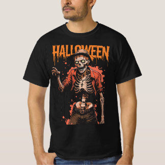Casual Halloween Skeleton Rozenkrans T-shirt