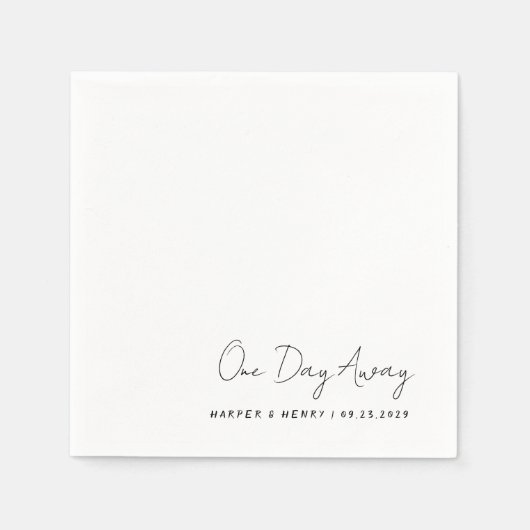 Casual handgeschreven een dag weg bruiloft repetit servet (Voorkant)