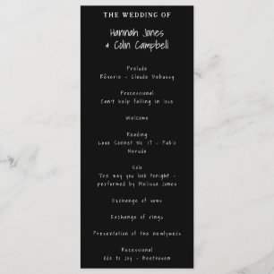 Casual Handgeschreven Typografie Wit & Zwart Programma