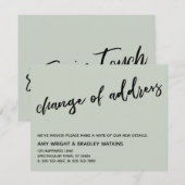 Casual Handschrift Adreswijziging Sage Groen Notitiekaartje (Voorkant / Achterkant)