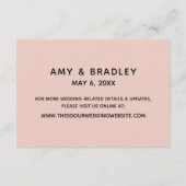 Casual Handschrift Blush Trouwaccommodaties Informatiekaartje (Achterkant)