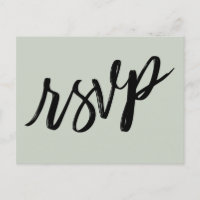Casual handschrift Bold Sage Green RSVP