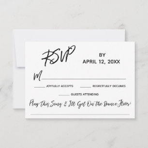 Casual Handschrift Bruiloft RSVP met Song Verzoek