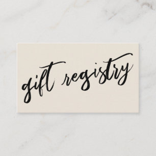 Casual handschrift Cream Cadeau-register Informatiekaartje