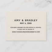 Casual handschrift, crème bruiloft accommodaties informatiekaartje (Achterkant)