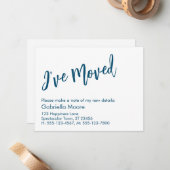 Casual handschrift dat ik heb aangekondigd notitiekaartje (Voorkant / Achterkant in situ)