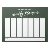 Casual handschrift Eenvoudig weekblad, groen Notitieblok (Voorkant)