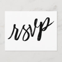 Casual handschrift Eenvoudig zwart-wit RSVP