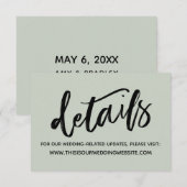 Casual handschrift Eenvoudige huwelijksdetails Wij Informatiekaartje (Voorkant / Achterkant)