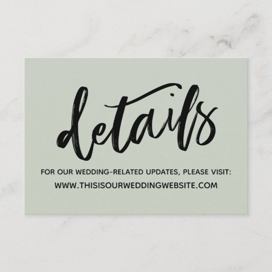 Casual handschrift Eenvoudige huwelijksdetails Wij Informatiekaartje (Voorkant)