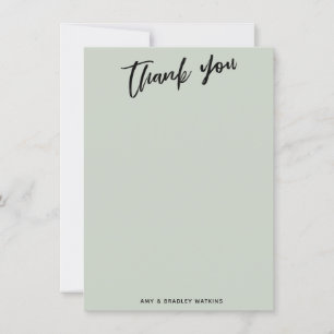 Casual handschrift Eenvoudige typografie Sage Gree Bedankkaart
