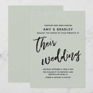 Casual handschrift Eenvoudige typografie Trouwwijz Kaart