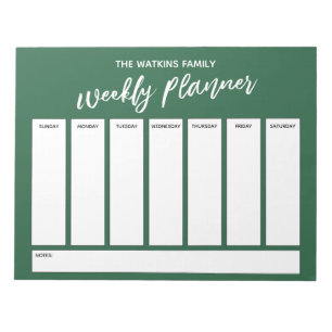 Casual handschrift eenvoudige weekplanner, blad notitieblok