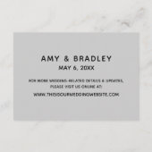 Casual handschrift grijs bruiloft accommodaties informatiekaartje (Achterkant)