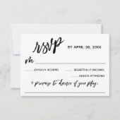 Casual handschrift met Song verzoek bruiloft RSVP Kaartje (Voorkant)