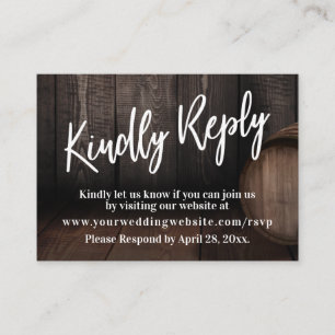 Casual Handschrift vriendelijk antwoord houten vat Informatiekaartje