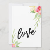 Casual handschrift Waterverf Flowers Weddenschap Kaart (Achterkant)