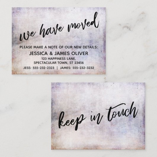 Casual handschrift We hebben Grunge Kaart verplaa Visitekaartje (Voorkant / Achterkant)