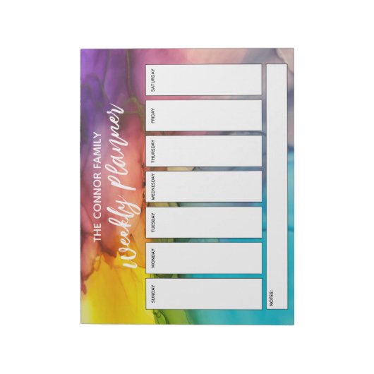 Casual handschriftherige weekbanner notitieblok (Gedraaid)