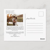 Casual heart moderne bruiloft foto  script briefkaart (Achterkant)