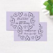 Casual Hearts, Black on Lavender Drink Tickets (Bureau)