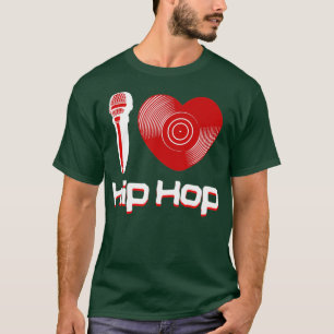 Casual Ik hou van hiphop muziek Rap fan Breakdance T-shirt