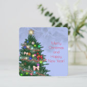 Casual kleurrijke versierde kerstboom (Staand voorkant)