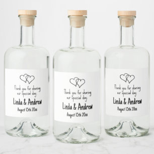 Casual lettertype bruiloft partij mini likeur fles likeurfles etiket