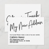 Casual Mijn nieuwe adres: zwarte & witte aankondig Notitiekaartje (Voorkant / Achterkant)