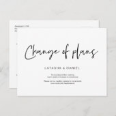 Casual minimaal, wijziging van plannen, huwelijk u briefkaart (Voorkant / Achterkant)